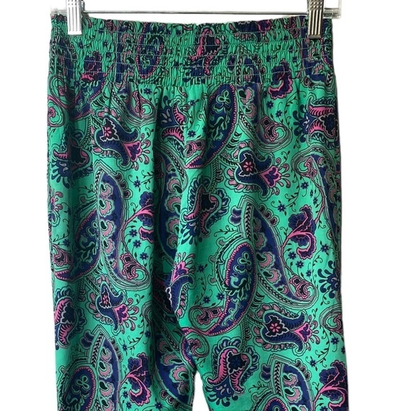 Aerie Lounge Pajama Pants Small Satin Boho Elastic Waist Printed Colorful Hippie - Picture 7 of 9